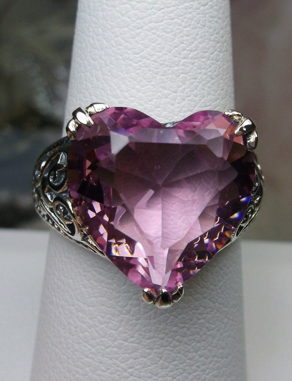 Pink topaz heart ring sale
