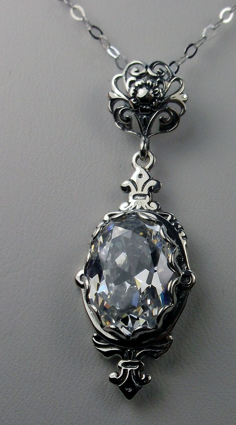 3 Strand Cultured White Pearl & Cubic Zirconia Pave Pendant Necklace | 18" | Yellow Gold Plated
