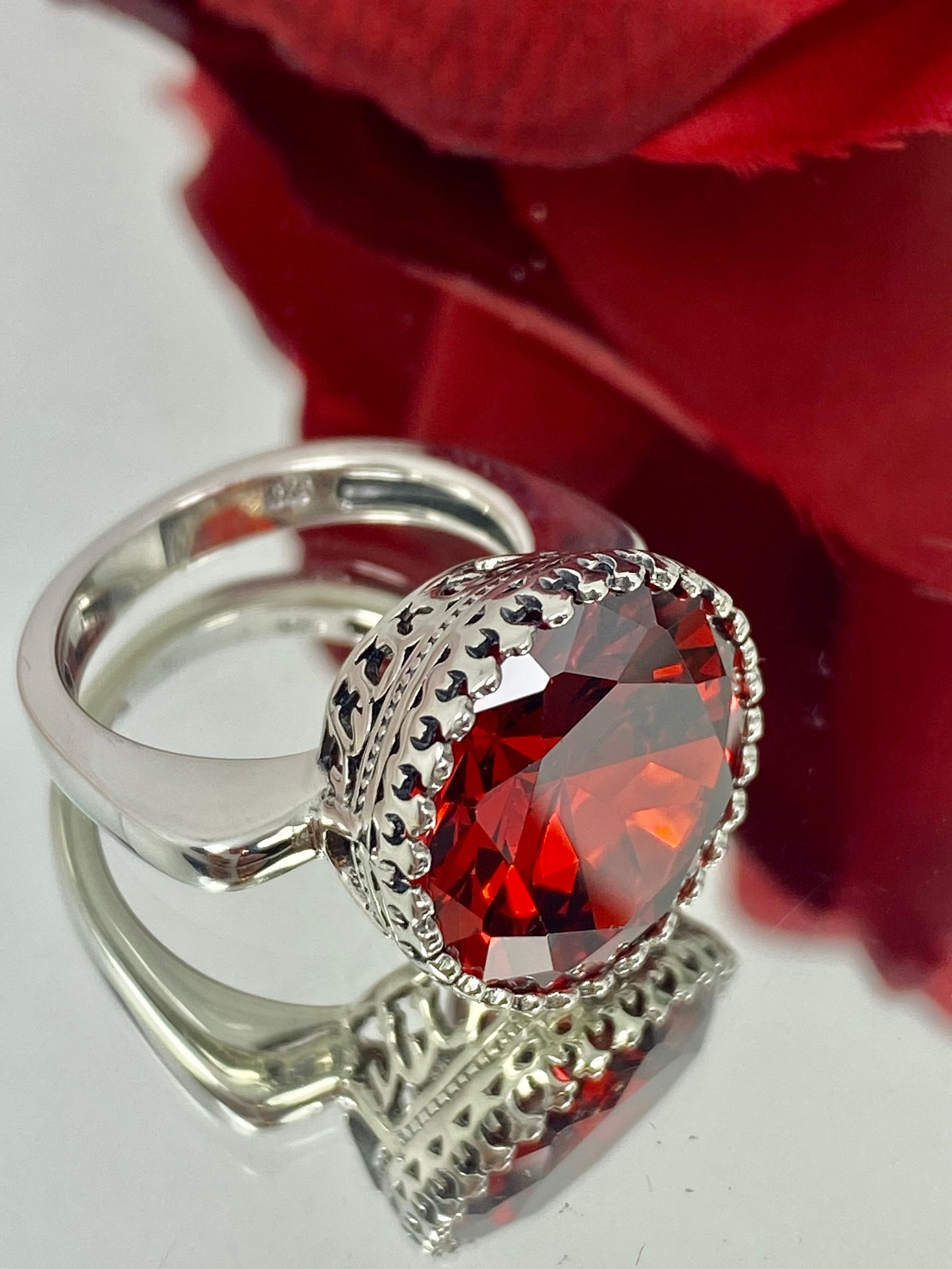 Garnet Ring/925 Sterling Silver/ Round 9ct Garnet Cubic Zirconia Crown Filigree custom Made Design 188 - Etsy Garnet Ring/925 Sterling Silver/ Round 9ct Garnet Cubic Zirconia Crown Filigree custom Made Design 188 - Etsy