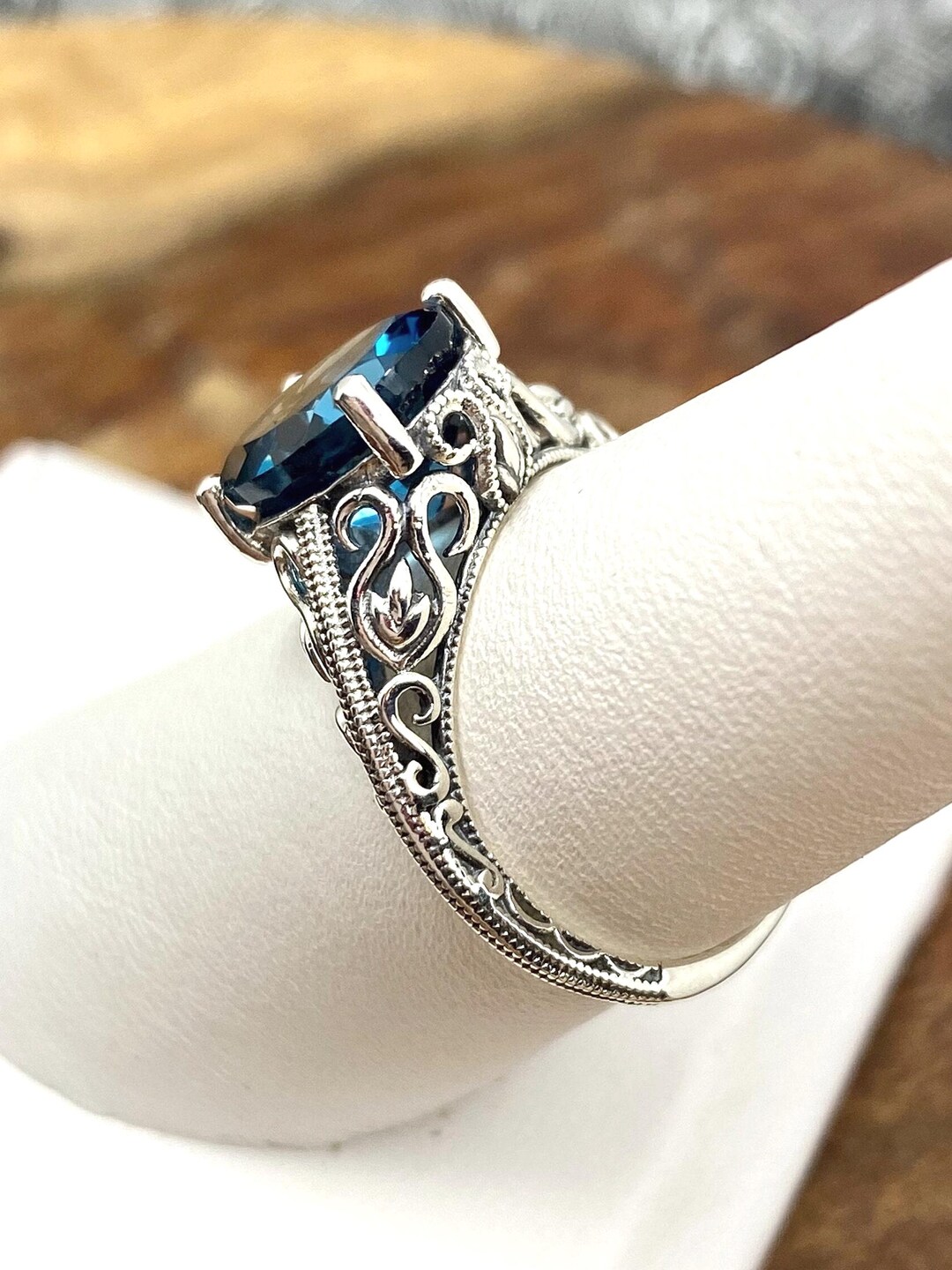 Natural London Blue Topaz Ring | Size 6.5 | Sterling Silver 925 Oval ...