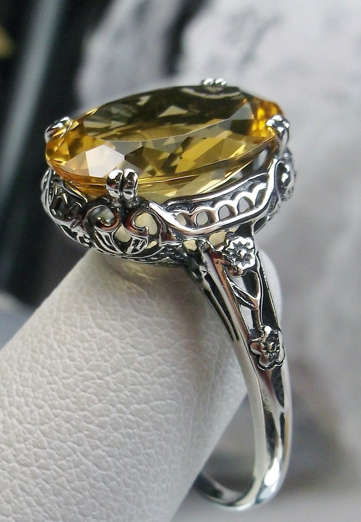 Natural Citrine Ring, 5ct Oval Genuine Gem With Sterling Silver