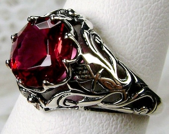Ruby Ring | 925 Sterling Silver | 2ct Simulated Red Ruby Gem