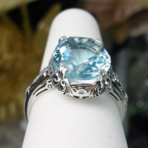 Aquamarine Ring/ Sterling Silver/ 4ct Oval Aqua/sky Blue Gemstone ...