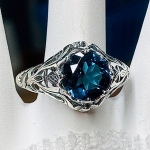 Natural London Topaz Ring Solid Sterling Silver 1.8ct Blue Gemstone ...