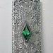Emerald Pendant/ Solid Sterling Silver/ 1ct Simulated Green Emerald, Art Deco 1920's Sterling Silver Filigree [Custom Made] Design#P64 
