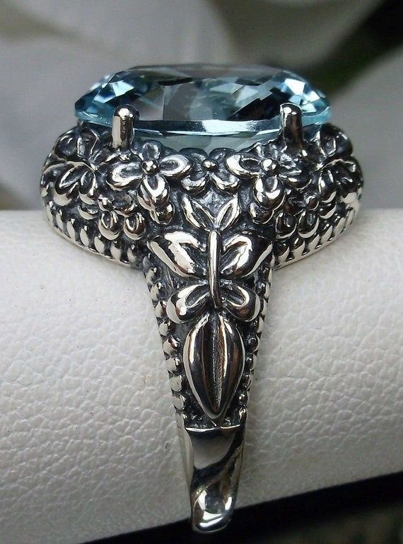 アクアマリン ブルー リング/スターリングシルバー/5ct オーバル アクアマリン ブルー リング/スターリングシルバー/5ct オーバル