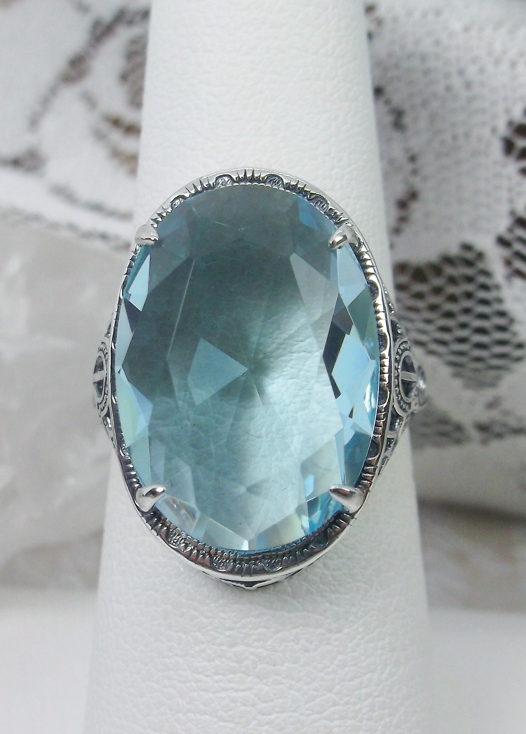 Bague En Argent 925 Avec Aigue-marine Ovale Bleue 5x3mm - Taille 8, Neuf Sans Emballage