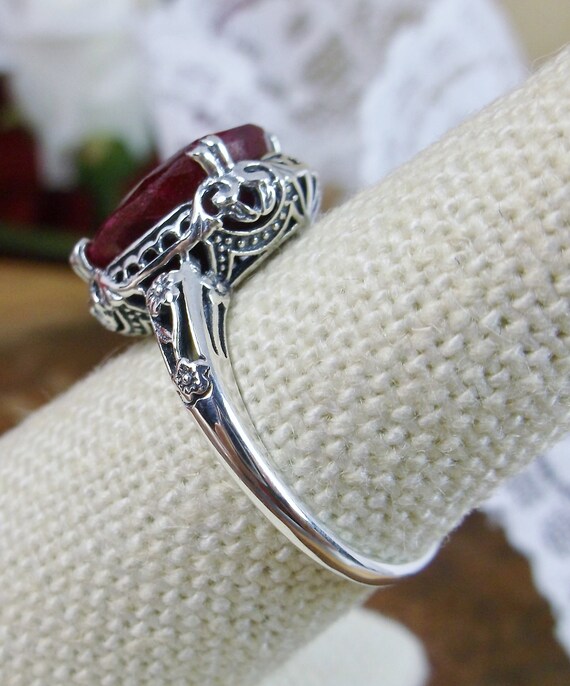 Sterling Silver Infinity Knot Ring With Natural Oval Garnet – White Gold Plated, Size 10, January Birthstone & Anniversary Gift