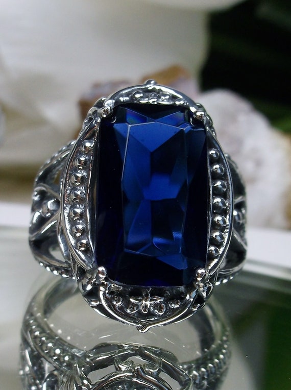Simulated blue sapphire rings sale