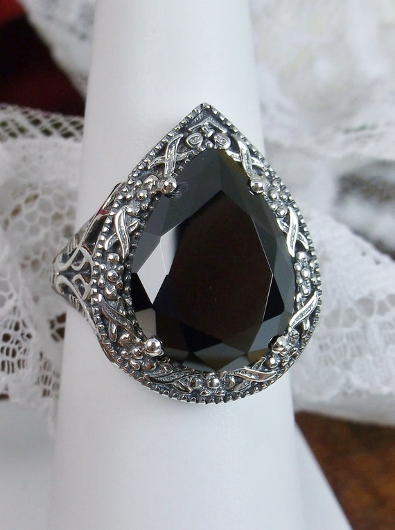 Black cubic zirconia ring discount