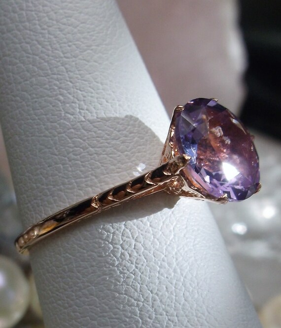 Rhodolite Garnet Ring Kyanite Vintage Filigree Ring Vintage Sterling Silver Awesome Amethyst Edwardian Style Natural Gemstones