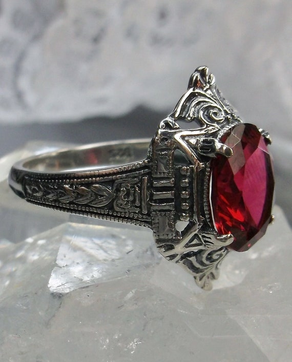 Anello rubino argento best sale
