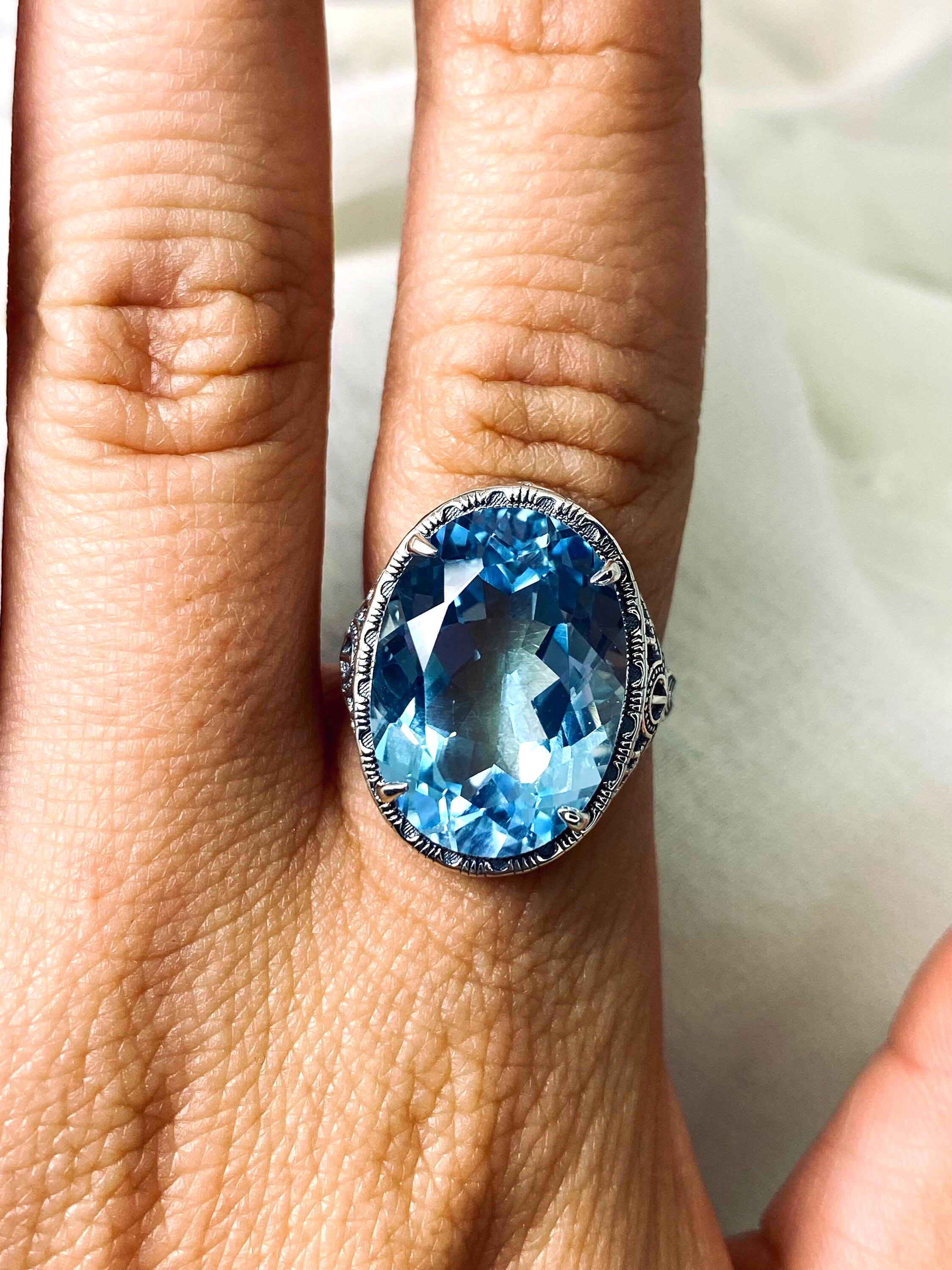Natürliche Blautopas Ring 925 Sterling Silber Ring Handgemacht