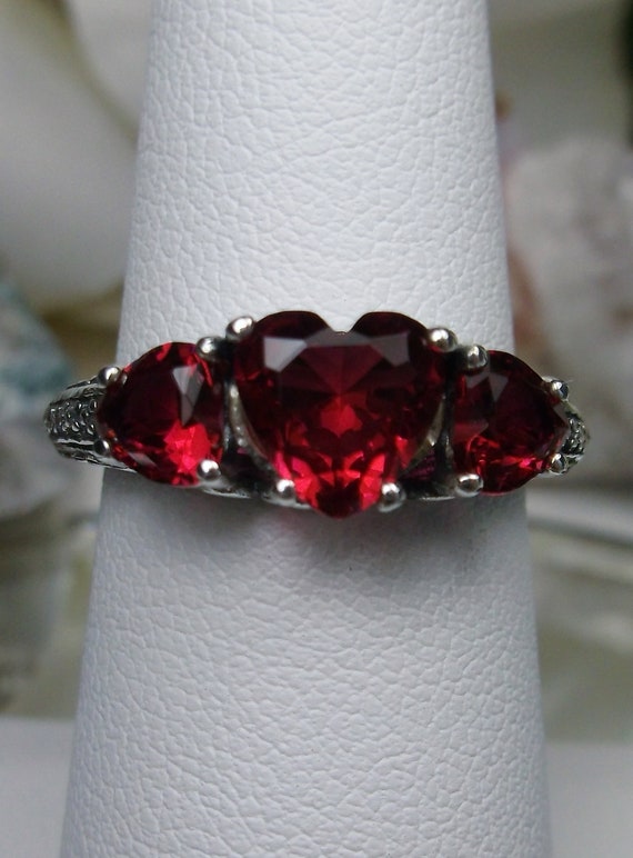  925 Sterling Silver 5mm Simulated Garnet Birthstone