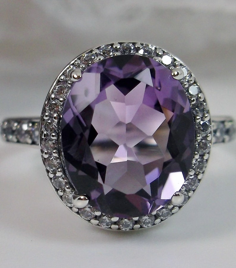 Natural Amethyst Ring/ Sterling Silver/ 2.8ct Oval Cut Natural - Etsy