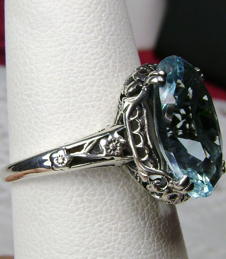 Aquamarine Blue Ring/ Sterling Silver/ Natural or Simulated - Etsy