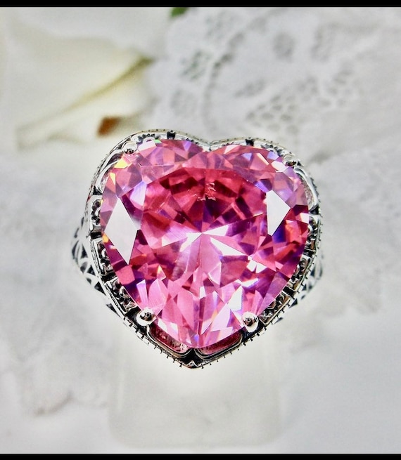 Queen Heart Pink Diamond Pendant 100% Real 925 Sterling Silver