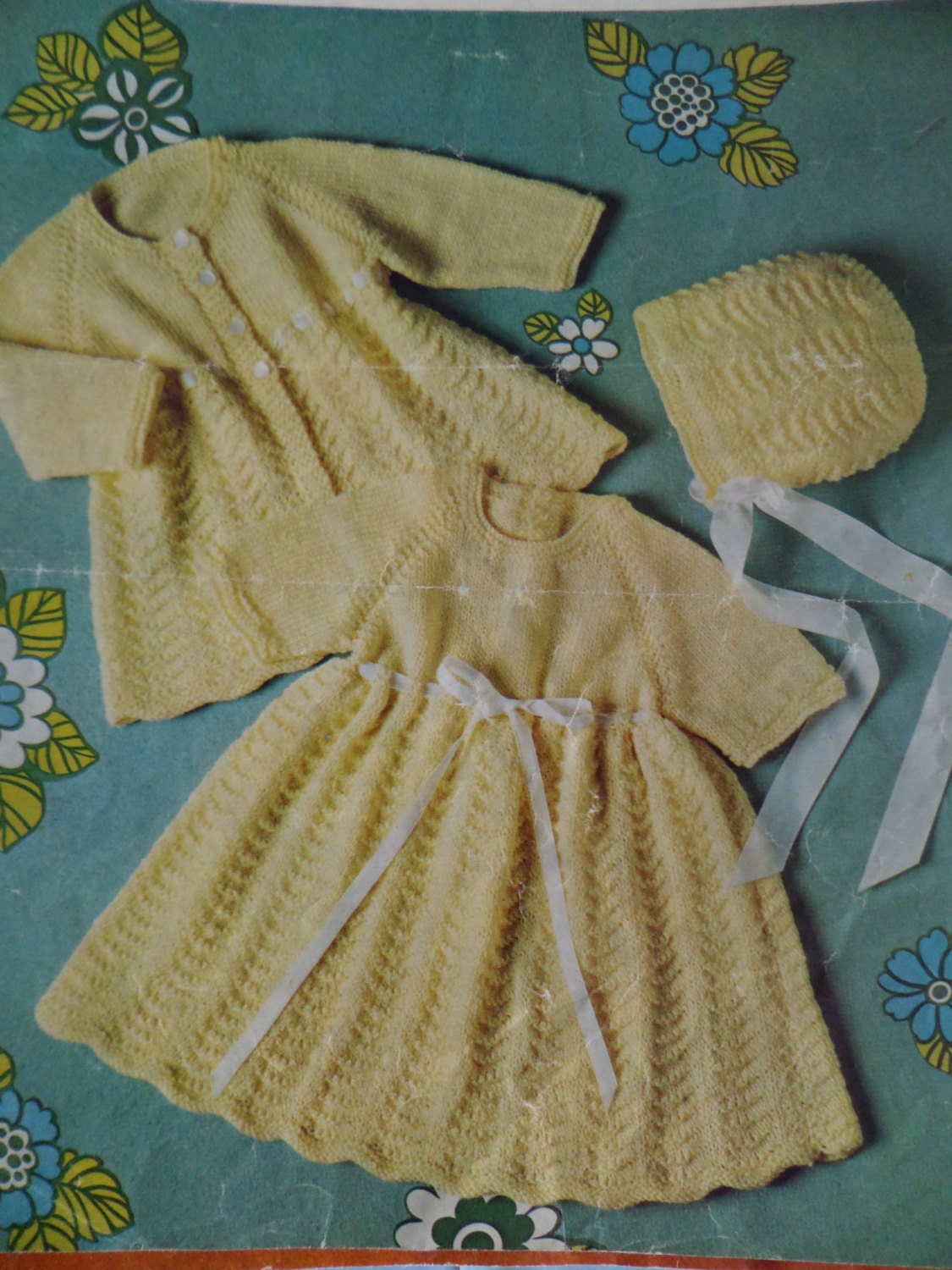 Knitting Pattern Baby Girl Dress Cardigan DK Etsy