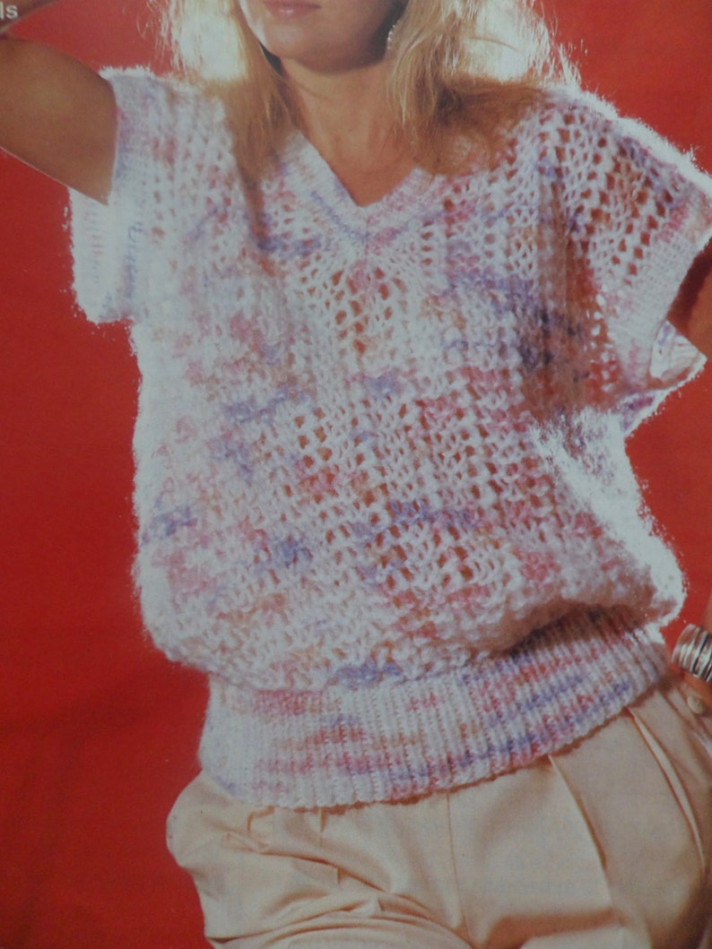 Knitting Pattern Women Ladies Short Sleeved Jumper Sweater - Etsy UK