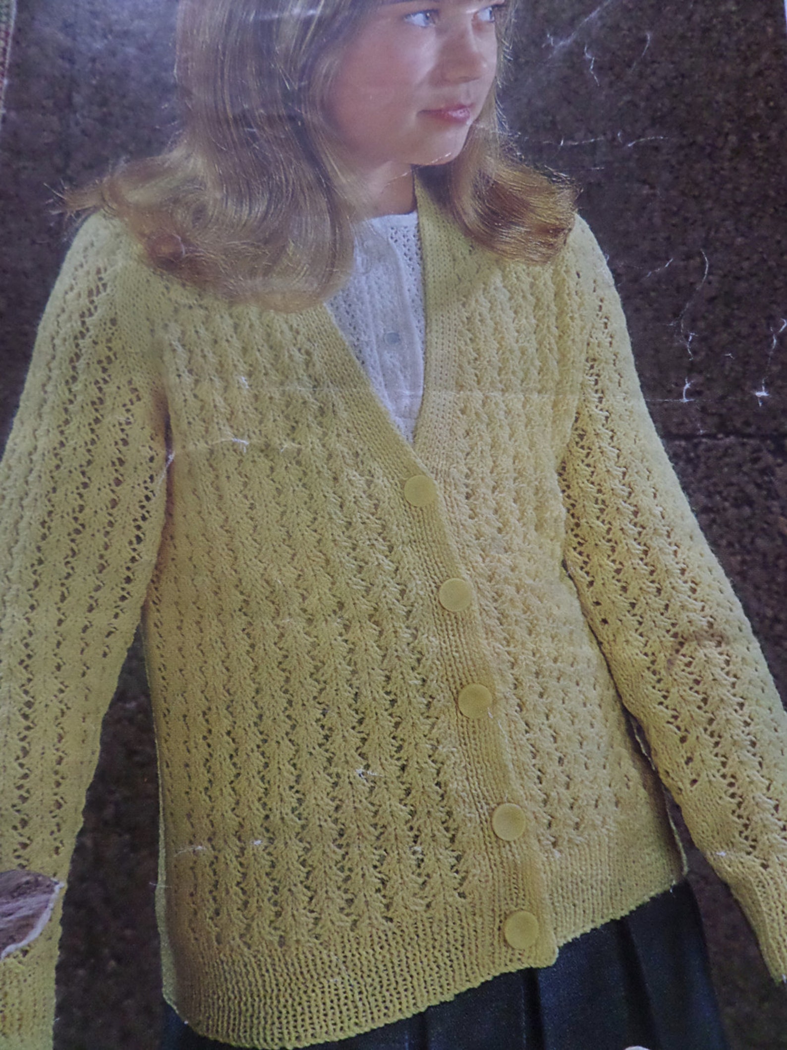 Knitting Pattern Children Baby Girl Lacy Cardigan 4 Ply and DK Etsy UK