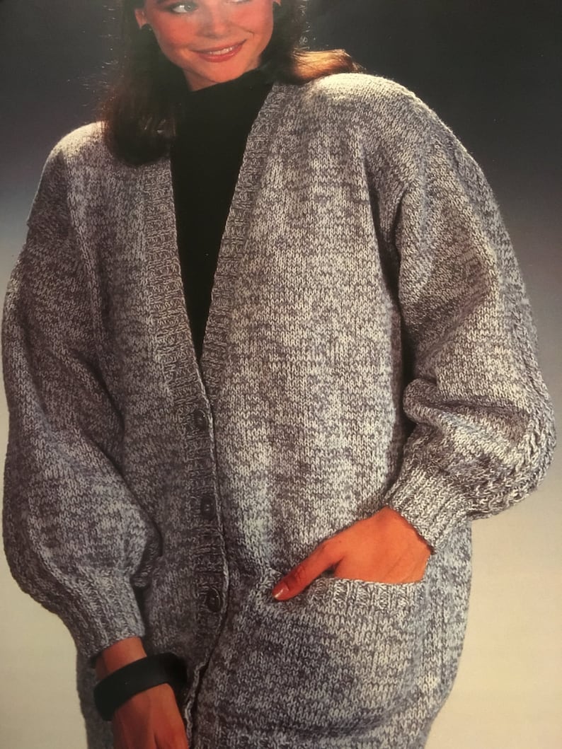Knitting Pattern Women Ladies Long Cardigan DK 3042 Vintage PDF Etsy UK