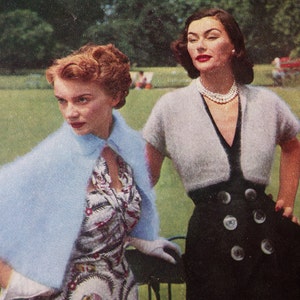 Knitting Pattern Women Ladies Bolero and Cape 34-40&quot; Angora Vintage