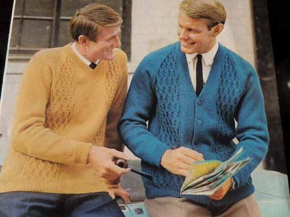 Men/'s Jumper Sweater Ladies Dress 36//46/" Aran Knitting Pattern
