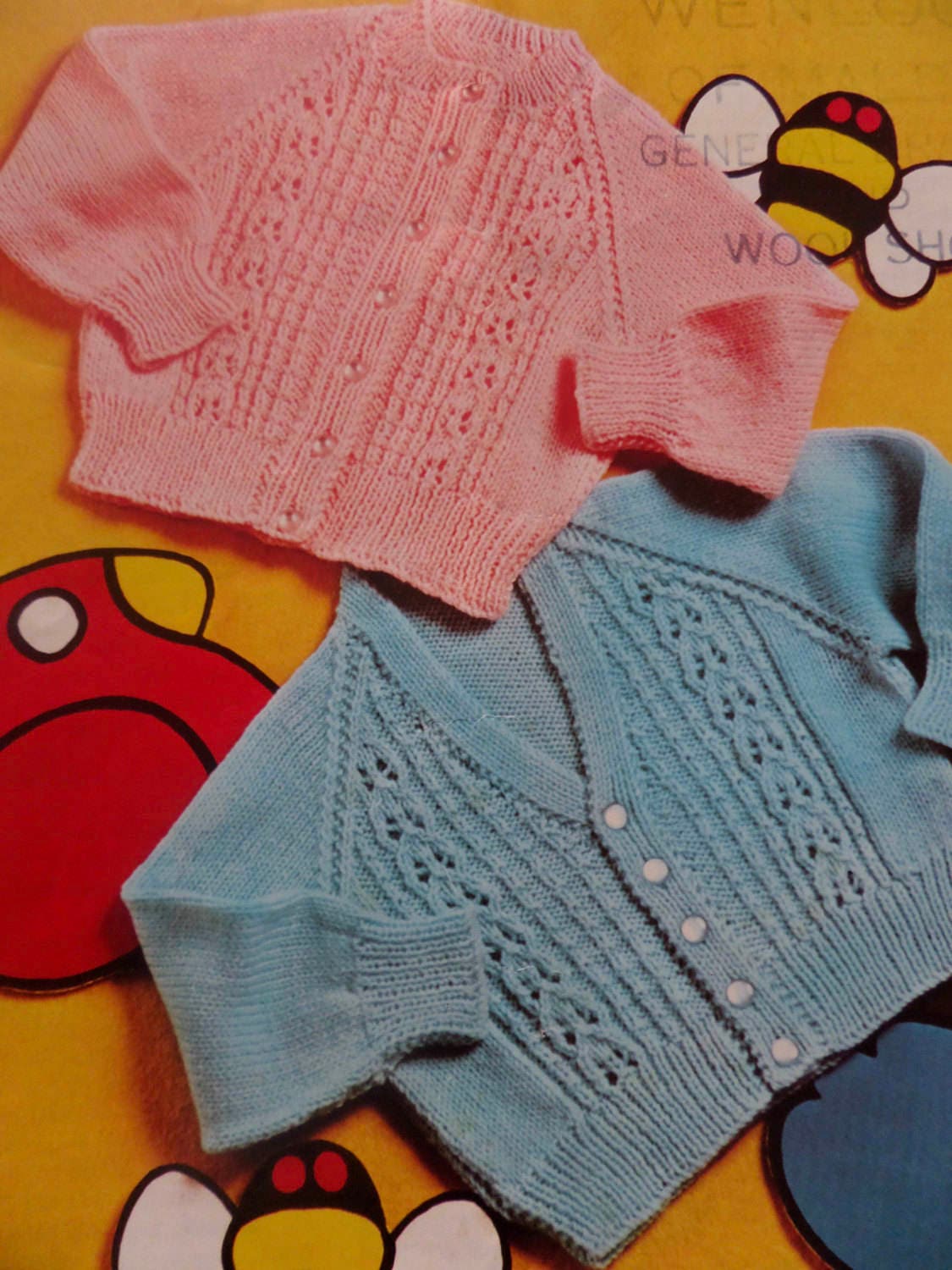 Knitting Pattern Baby Children 2 Styles of Cardigan 4 Ply Etsy UK