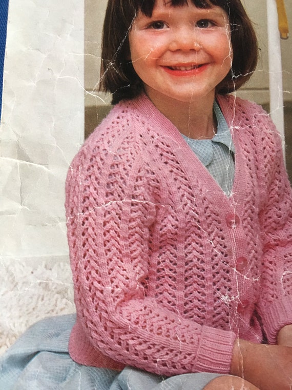 Knitting Pattern Children Baby Girl Cardigan 3 4 Ply Dk 22 30 Vintage Pdf Knitting Pattern Children Baby Girl Cardigan 3 4 Ply Dk 22 30 Vintage Pdf