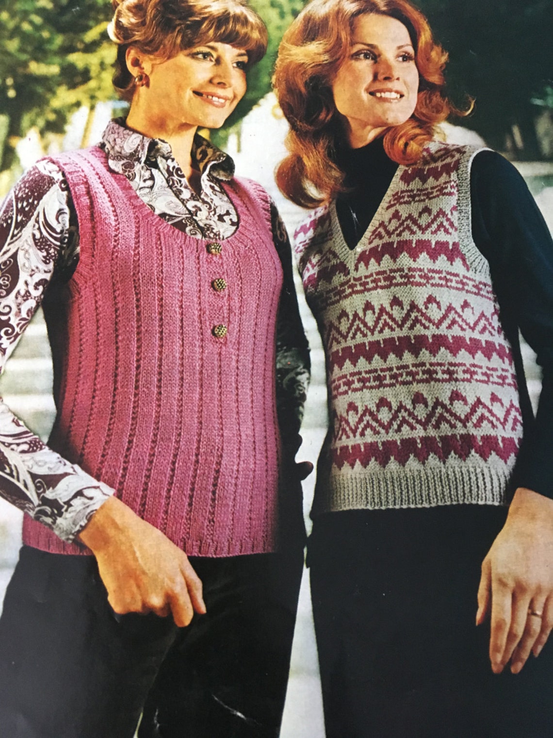 Knitting Pattern Women Ladies Tank Top DK Fair Isle Sizes Etsy UK