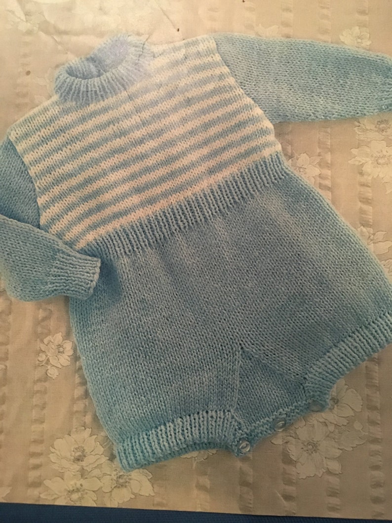 Knitting Pattern Baby Romper Suit Boy Girl 1822 Chest Etsy UK