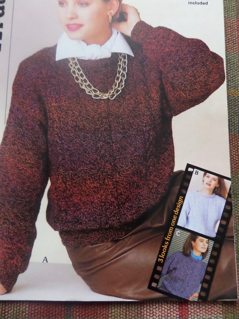 Knitting Pattern Women Ladies 3 Styles Jumper Sweater DK Etsy UK Sirdar 3945 knitting pattern cardigans in sirdar snuggly dk