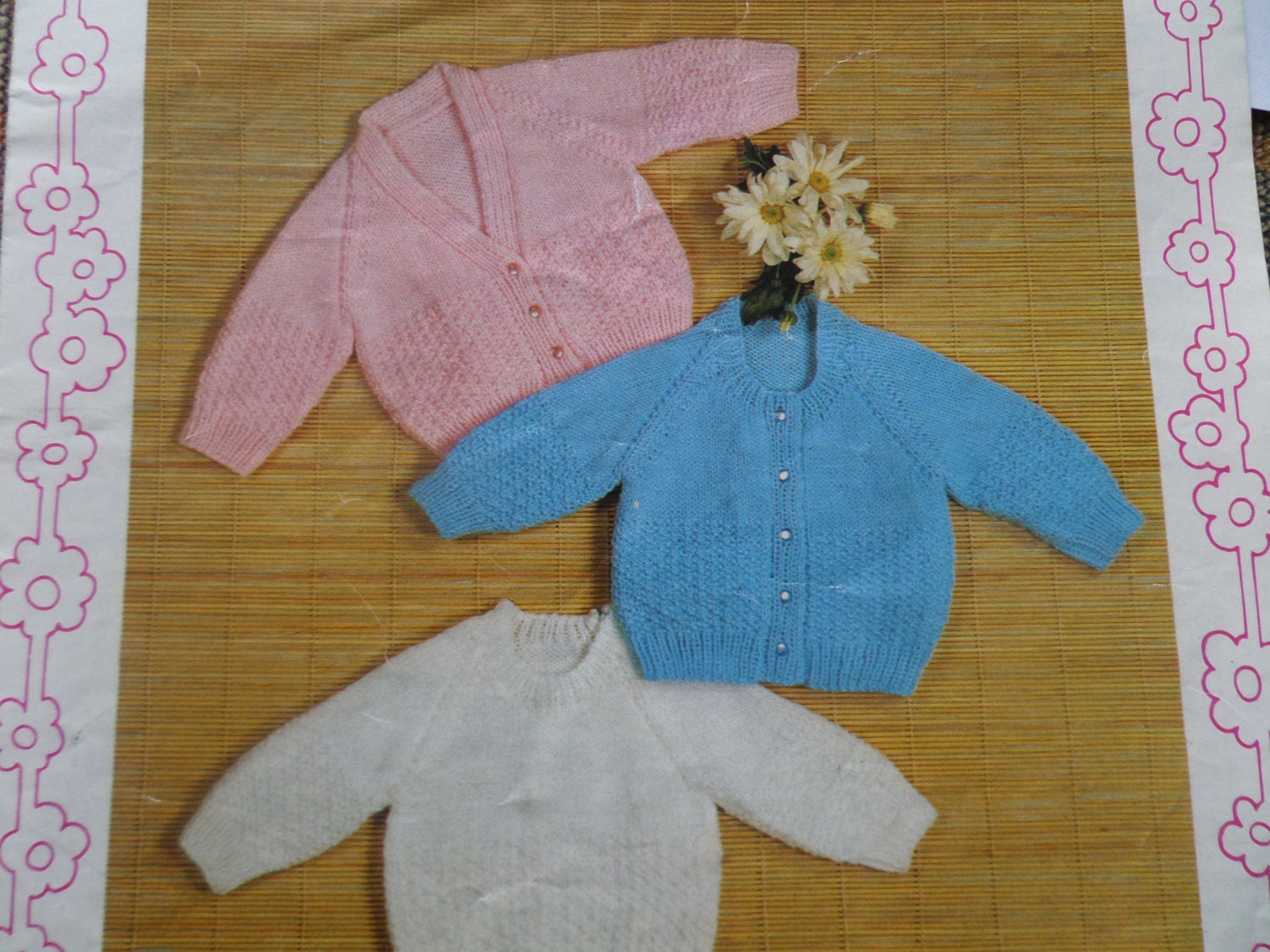 Knitting Pattern Children Baby Jumper & 2 Styles of Cardigan Etsy UK