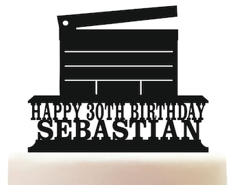 Personalised Acrylic Movie Film Clapper Board Cake Topper Decoration