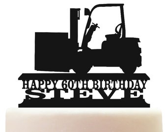 Personalised Acrylic Forklift Truck Cake Topper Decoration