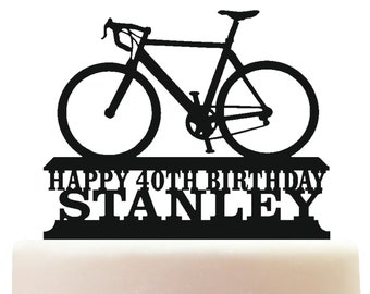 Personalised Acrylic Speed Bike Birthday Cake Topper Decoration