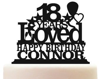 Personalised Acrylic 18th Birthday Years Loved Theme Cake Topper Decoration