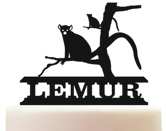 Acrylic Lemur Madagascar Primate Cake Topper Decoration