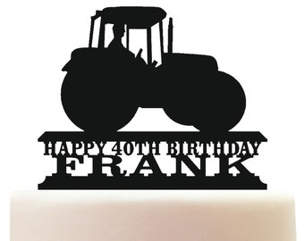 Personalised Acrylic Farm Tractor Birthday Cake Topper Decoration