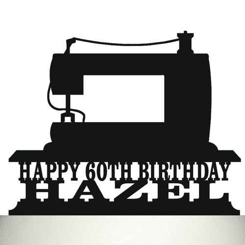 39. Personalised Sewing Machine Cake Topper Glitter Etsy UK