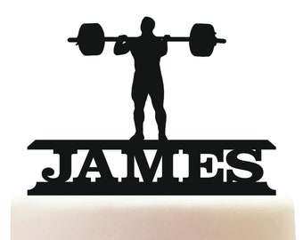 Personalised Acrylic Weightlifting Birthday Cake Topper Decoration