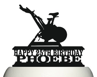 Girl Personalized Cake Topper Fitness LT1340 Keepsake Exercise Cycling