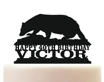 Personalised Acrylic Badger Animal Cake Topper Decoration