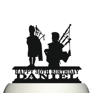 Personalised Acrylic Scottish Bagpipes Birthday Cake Topper Decoration