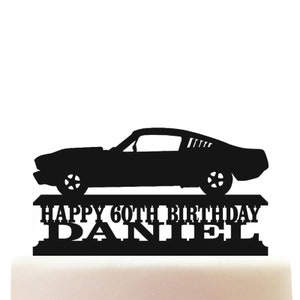 Personalised Acrylic Vintage Mustang Muscle Classic Car Cake Topper