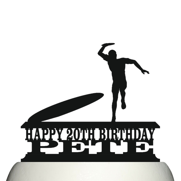 Personalised Acrylic Frisbee Ulitmate Disc Sport Birthday Cake Topper
