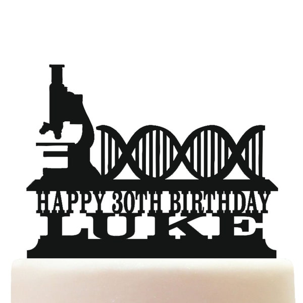 Personalised Acrylic Biology Birthday Cake Topper Decoration for Biologists