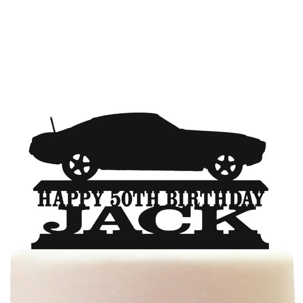 Personalised Acrylic Camaro Year 1966 - 1969 American Classic Car Birthday Cake Topper Decoration