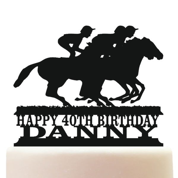 Personalised Jockey Horse Racing Birthday Cake Topper Decoration