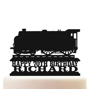 Personalised Acrylic Adult Steam Train Locomotive Engine Cake Topper Decoration Ref 2